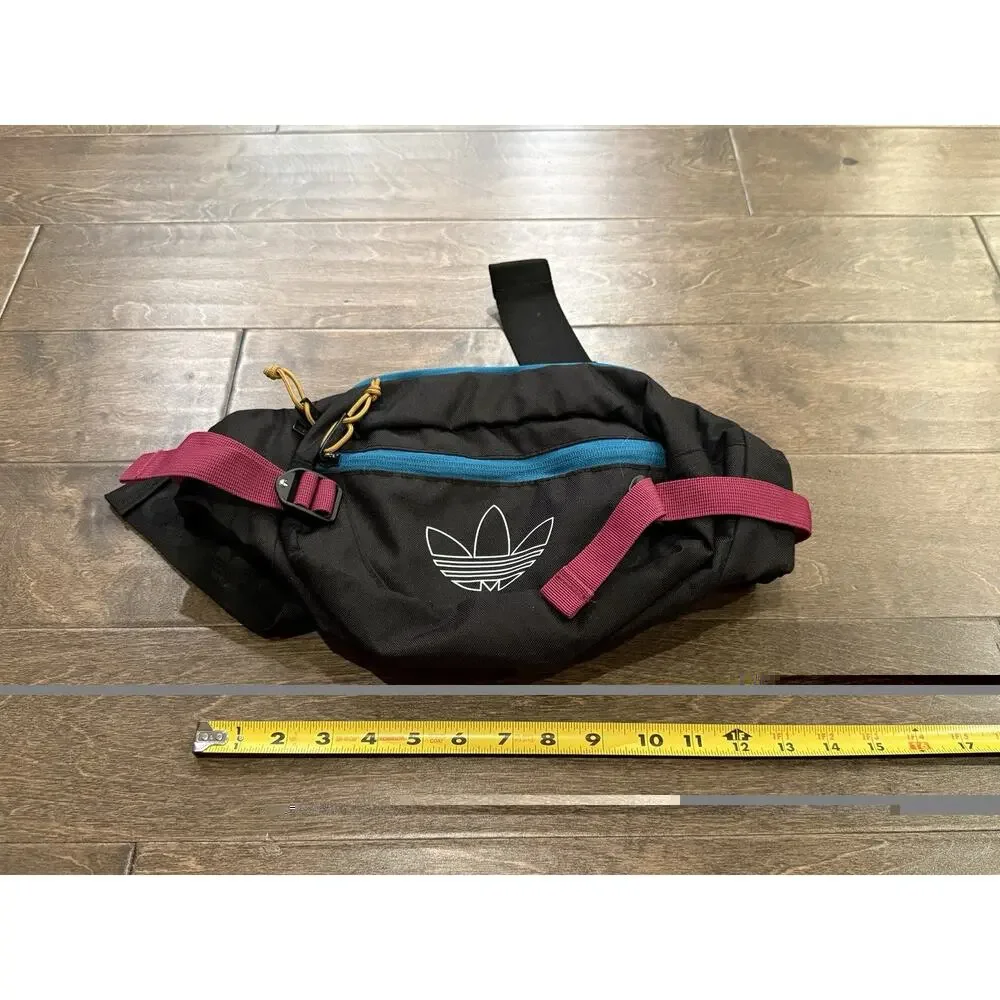 Adidas Originals Black Pink Blue Utility Crossbody Fanny Pack Retro Waist Bag OS